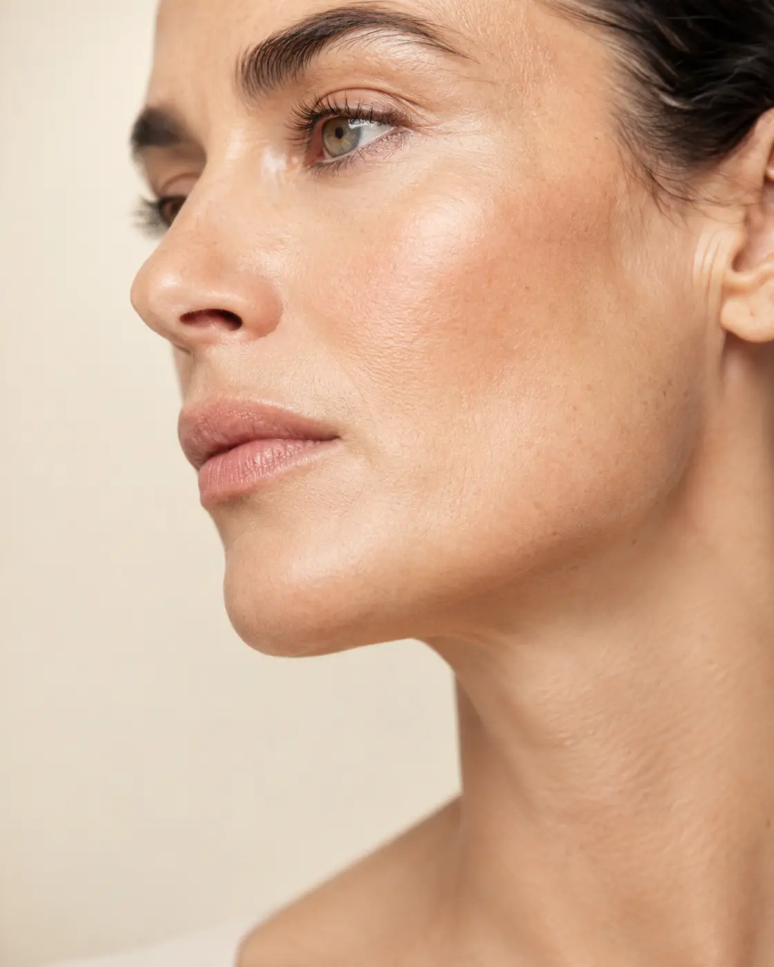 Perfil facial femenino para tratamientos de armonización facial en LaClinic Barcelona