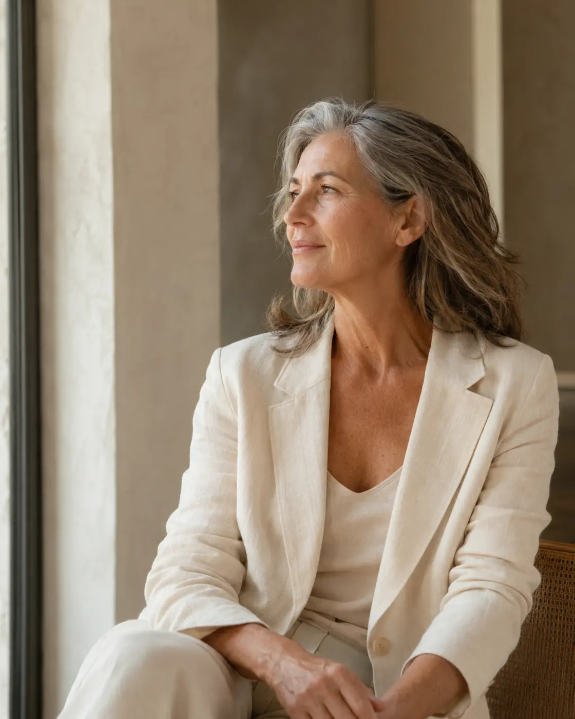 Mujer madura en un retrato editorial sobre well-aging en LaClinic Barcelona